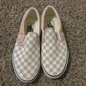 Classic Slip-On Pink & White Checkered Vans.